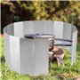 QWORK® Pare-Vent Pliable de 16 Plaques, Pare-Vent en Aluminium pour Rechaud de Camping, Rechaud Gaz, Cuisinière Extérieur