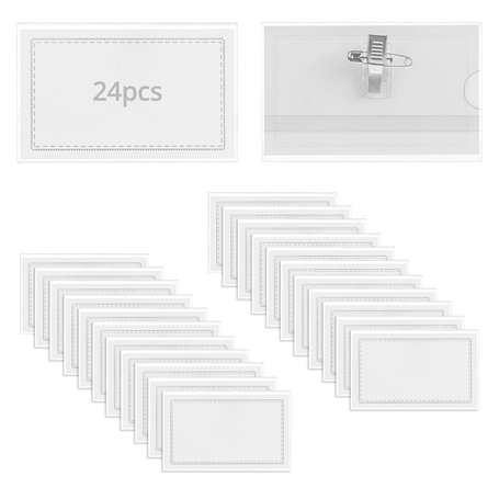QWORK® 24 Pièces badges nominatifs transparents