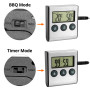QWORK® Thermomètre Cuisine Numérique - Sonde, Fonction minuterie, Écran LCD - pour Cuisson au Four et Barbecue