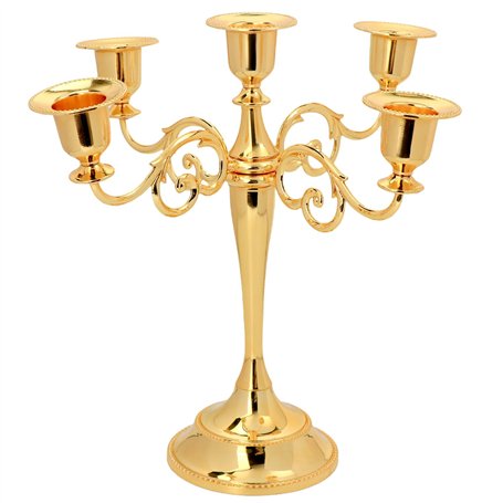 QWORK® Chandelier Bougeoirs à 5 Bras