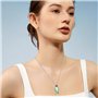 XFSRG Collier Femme Bijoux Acier Inoxydable avec Pendentif Poisson Vert - Chaine Argent pour Toutes Occasions
