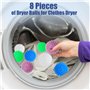 8 Pièces Boule Séche Linge, Balle de Séchage Séche Linge Réutilisables, Balle Séche Linge pour la Maison, Boule de Lavage Machin