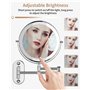 jutyum grossissement éclairage LED Miroir cosmétique Miroir de Rasage pivotant 360°Montage Mural Miroir de Maquillage pour Salle