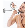 jutyum grossissement éclairage LED Miroir cosmétique Miroir de Rasage pivotant 360°Montage Mural Miroir de Maquillage pour Salle