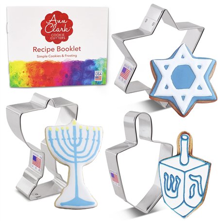 Ann Clark Cookie Cutters Lot de 3 emporte-pièces Hanoucca avec livret de recettes