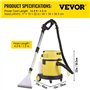 VEVOR Aspirateur Eau et Poussières 4-en-1 Aspirateur Multifonction en PP 20 L 1200 W 2 CV Filtre HEPA Éponge 17 kPa avec Télécom