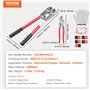 VEVOR Pince à Sertir 6/10/16/25/35/50 mm² Outil de Sertissage Cosses de Câbles Batterie Aluminium Cuivre AWG10-1/0 avec Coupe-câ