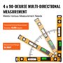 VEVOR Niveau à Bulle Magnétique 600 mm Niveau Torpille Écran LED Rétroéclairé Outil de Nivellement 0-360° Capteur Gravité Alliag