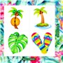 Konsait 96 Pcs Piscine de plage d'été Hawaiian Luau Faux Tatouages Temporaires Tattoos Tatouages Éphémères Autocollants pour enf