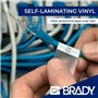 Brady Étiquettes en vinyle auto-protégé étiqueteuses BMP41/BMP51/BMP53/M511 - 180 Étiquettes imprimables adhésives - Noir sur bl