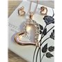 Crystalline Azuria Femme Ensemble en Coeur Collier et Clous Boucles d'Oreilles 18ct Plaqué Or Jaune avec Cristaux Blancs