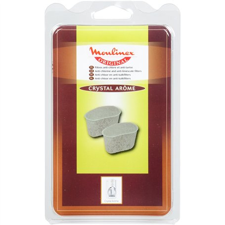 Moulinex Lot de 2 Filtres Anti-Chlore et Anti-Tartre pour cafetière Crystal Arôme AW6401