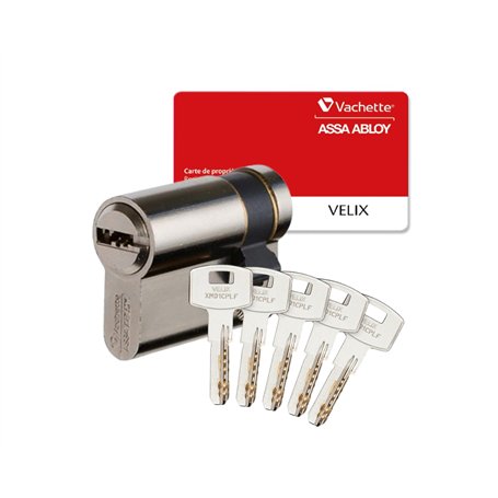 Vachette Demi-Cylindre VELIX 30x10 - Finition Nickelée - Résistance Bumping