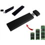 KALEA-INFORMATIQUE Clé USB boitier en Aluminium pour SSD M2 vers USB3 (USB 3.0 5G) pour SSD M2 de Type SATA Format 2230 2242 228