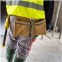 Leborgne, Bipoche en coute de Cuir + Porte Tenaille + Bande Réfléchissante Batipro, Ensemble de 3 Outils pour maçons et coffreur