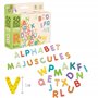 Jeujura - Magnets Bois 50 Lettes Majuscules - pour accompagner Les Tableaux - Aimantées en Bois - Familiariser avec l'écriture -