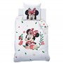 Disney Minnie Flower Parure de Lit Enfant 1 Personne | 100% Coton | Oeko-TEX | Housse de Couette 140x200 cm + 1 Taie d'oreiller 