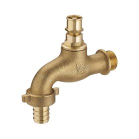 Robinet Extérieur avec Tête Cache Entrée mâle 15x21 - mâle 20x27 + raccord au Nez Ø15 NOYON & THIEBAULT