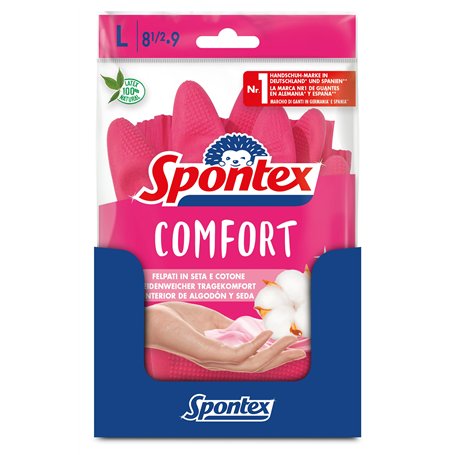 Spontex Comfort Lot de 12 paires de gants de ménage pour une protection et un confort optimaux Taille L
