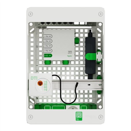 Schneider Electric - Resi9 Coffret VDI 13M2R - Switch 5ports PoE - 2 prises - grade 3TV 6xRJ45 cat6a - R9H13402VDIXS
