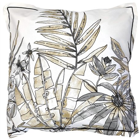 Linnea Taie d'oreiller 65x65 cm Coton Sumatra Gris Fusain