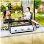 Outsunny Plancha gaz 3 brûleurs 7,5 kW, surface cuisson 61 x 35,5 cm avec couvercle, gaz liquéfié/propane, portable pour extérie