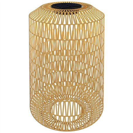 Outsunny Lampadaire solaire extérieur en résine tressée