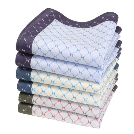 Merrysquare - Mouchoirs Homme en Tissu Imprimé - Grande Taille 40cm x 40cm - 6 pièces - 100% Coton (Guarulhos)