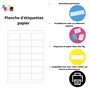 100 Planches de 12 étiquette autocollante 105 x 49.5 mm = 1200 étiquettes 105 x 49 Blanc Mat pour imprimantes Laser et Jet d'enc