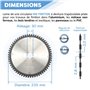 Lame de scie circulaire portative HM finition D. 235 x Al. 30 x ép. 2,8/2,0 mm x Z62 TP Neg pour Alu/bois - Diamwood