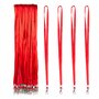 Lot de Tour de Cou avec Attache à Clip métallique - Cordon de Cou pour porte Badge Carte d'Identification (Rouge