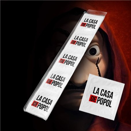 Préservatif Humoristique - Pack de 5 - Idée de Cadeau Drôle - Imprimé en France - En Latex Fin et Résistant - CASA DE POPOL