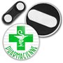 Badgmania Badge Magnétique 3.8cm Pharmacienne Caducée Esculape Croix Verte Fond Blanc Identifiant Pharmacie