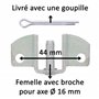 cyclingcolors 2x Support d'arbre de volet roulant à broche pour axe de diamètre 16mm mâle avec goupille fendue anti relevage Acc