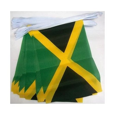 AZ FLAG - Guirlande Drapeau Jamaïque - 4 Mètres Avec 20 Petits Drapeaux Jamaïcain De 15x10 cm - Fanion 100% Polyester - 40g