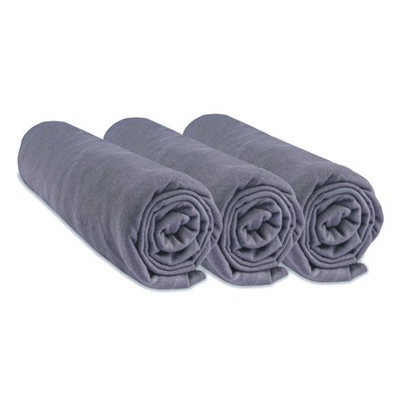 Lot de 3 Draps Housse 70x160 cm Lit Bébé Lit Enfant 70 x 160 | 100% Coton | Gris | Extensible & Respirant | Sommeil sain | Marqu