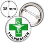 Badgmania Badge Broche 3.8cm Identifiant Pharmacie | Caducée Esculape Croix Verte Pharmacie Pharmacien