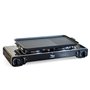 INTEC - Kit Plancha Gaz 2en1 Complet - Réchaud 2 feux Inox 4400W + Plaque Grill + 4 Cartouches Gaz Butane Intérieur/Extérieur