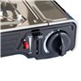 INTEC - Kit Plancha Gaz 2en1 Complet - Réchaud 2 feux Inox 4400W + Plaque Grill + 4 Cartouches Gaz Butane Intérieur/Extérieur