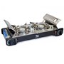 INTEC - Kit Plancha Gaz 2en1 Complet - Réchaud 2 feux Inox 4400W + Plaque Grill + 4 Cartouches Gaz Butane Intérieur/Extérieur