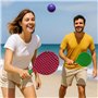 Set de Tennis de Plage 2 Raquettes en Plastique 50 cm avec 2 Balles en Mousse et Housse de Transport - Couleur Aléatoire