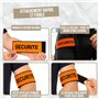 Strate Gear Pack x2 Brassard securite Agent de surete privé Orange Fluo Staff Tour de Bras videur Bandeau reflechissant reglable