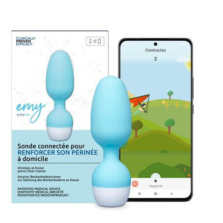 Emy | Sonde de rééducation périnéale femme | Muscler son périnée | Prévenir l’incontinence et la descente d’organes | Exercices