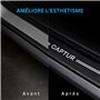 ODOKIT Seuil De Protection Fibre De Carbone Noir - Compatible avec Renault Captur - Accessoires 4 Pièces - Facile à Installer - 