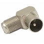 AERZETIX - C69026 - Lot de 2 Connecteurs d'antenne TV mâle vers fiche F femelle angulaire à 90° pour câble coaxial - adaptateur 