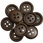 AERZETIX - C71883 - Lot de 10 Boutons à coudre ronds en bois Ø20x4 mm à 4 trous 32L L32 avec bord - couleur marron - ouverture 2
