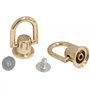 AERZETIX - C76805 - Ensemble de 2 boucles anneaux en forme D + 2 rivets à visser Ø8 mm - en métal - couleur doré - mercerie maro