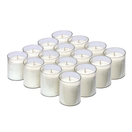 Horeca Candles - Bougie Chauffe Plat Longue Durée 24 Heures - Blanc - Lot de 16 Bougies Blanches non Parfumées - Pour Décoration
