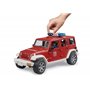 bruder 02528 - Jeep Wrangler Unlimited Rubicon Véhicule de sapeurs-pompiers avec pompier, module son et lumière, véhicule d'inte