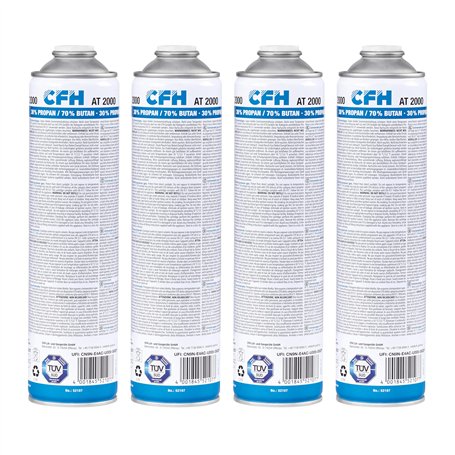 CFH AT 2000 Lot de 4 bombes de gaz comprimé universel